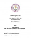 FUNCIONES PROFESIONALES DEL OPTOMETRISTA