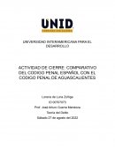 Actividad de cierre: Comparativo del Codigo Penal español con el Codigo Penal de Aguascalientes