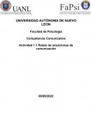 Actividad Relato de situaciones de comunicación. Competencia lingüística