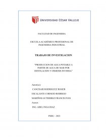 TRABAJO DE INVESTIGACION G3 PROCESOS INDUSTRIALES. Página 1