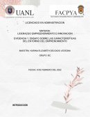 ENSAYO SOBRE LAS CARACTERISTICAS DEL ENTORNO DEL EMPRENDIMIENTO