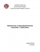 PRINCIPIO DE LA DESCONCENTRACION FUNCIONAL Y TERRITORIAL