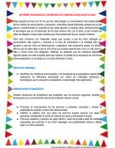 INFORME PEDAGOGICO LOS MEDIOS DE COMUNICACIÓN AGOSTO 2022