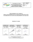 PROCEDIMIENTO DE TRABAJO PARA LA DETERMINACION DE GRAVEDAD ESPECÍFICA POR PICNOMETRIA EN PLANTA DE ESPESAMIENTO DE RELAVES
