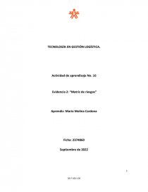 TECNOLOGÍA EN GESTIÓN LOGÍSTICA. Página 1