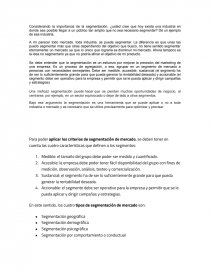 Criterios de segmentación de mercado. Página 1