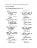 EXAMEN PARCIAL DE COMUNICACIÓN TERCER GRADO S/R