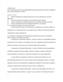 ALCANCE PRÁCTICO DE LAS HERRAMIENTAS RESTAURATIVAS ANTES O DESPUÉS DE LA EJECUCIÓN DE LA PENA. Página 1
