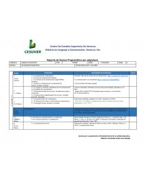 Avance Programático lenguaje y comunicación. Página 1