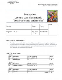 Evaluación los árboles no están solos. Página 1