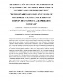 DETERMINACIÓN DE COSTOS Y RENDIMIENTOS DE MAQUINARIA PARA LA ELABORACIÓN DE CHIPS EN LA EMPRESA AGLOMERADOS COTOPAXI