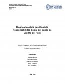 Diagnóstico de la gestión de la Responsabilidad Social del Banco de Crédito del Perú