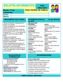 BOLETÍN INFORMATIVO PARA PADRES DE FAMILIA
