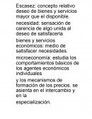 Escasez: concepto relativo deseo de bienes