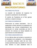 BACKUS. MACROENTORNO: FACTORES POLÍTICOS