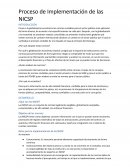 Proceso de implementación de las NICSP