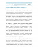 Actividad: Educación formal y no formal. Conceptos importantes para la vida de las personas mayores como son el envejecimiento activo y el envejecimiento productivo