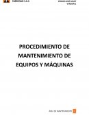 MANUAL DE PROCEDIMIENTOS DE MANTENIMIENTO DE EQUIPOS Y MÁQUINAS