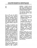 ELECCIONES REGIONALES Y MUNICIPALES 2022