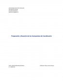Preparación y Reacción de los Compuestos de Coordinación