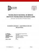 EXAMEN UNIDAD 1: DISTRIBUCIÓN DE MUESTRAS