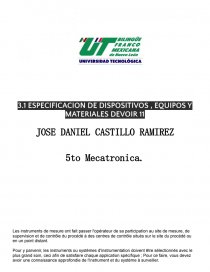 ESPECIFICACION DE DISPOSITIVOS , EQUIPOS Y MATERIALES DEVOIR 11. Página 1
