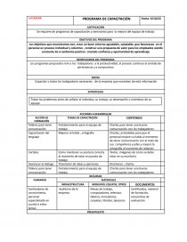 PROGRAMA DE CAPACITACIÓN. Página 1