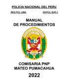 MANUAL DE PROCEDIMIENTO POLICIA NACIONAL DEL PERU