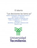 ABORTO Las decisiones las tomo yo