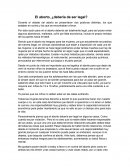 El aborto, ¿debería de ser legal?