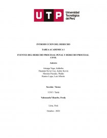 FUENTES FORMALES DERECHO PROCESAL CIVIL Y PENAL. Página 1