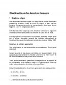 Clasificación de los derechos humanos e importancia