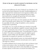 Áreas en las que se puede mejorar la enseñanza con los niños de 0-6 años
