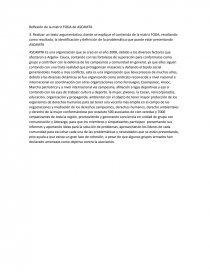 Reflexión de la matriz FODA de ASCAMTA. Página 1
