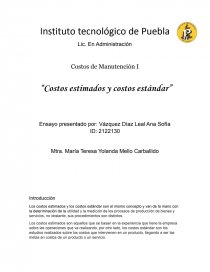 COSTOS ESTIMADOS Y COSTOS ESTANDAR. Página 1