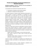 Repensar y reflexionar acerca del aprendizaje y la enseñanza