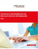 TALLER TÉCNICAS E INSTRUMENTOS DE RECOLECCIÓN DE INFORMACIÓN