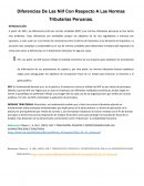 Diferencias De Las Niif Con Respecto A Las Normas Tributarias Peruanas