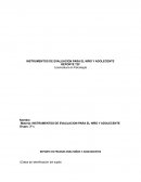 INSTRUMENTOS DE EVALUACION PARA EL NIÑO Y ADOLECENTE