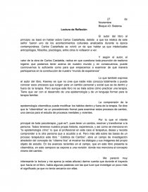 Lectura de Reflexión de la obra de Carlos Castaéda. Página 1