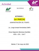 Administración del tiempo. Entorno personal