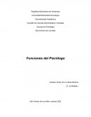 Funciones del Psicólogo