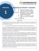 Laboratorio. Densidad de sólidos y líquidos
