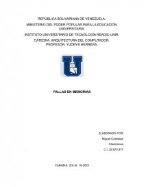 FALLAS EN MEMORIAS. Página 1