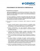 PROCEDIMIENTO DE RESPUESTA A EMERGENCIAS