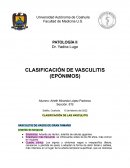 CLASIFICACIÓN DE VASCULITIS
