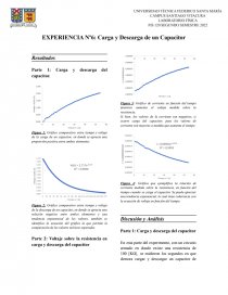 Informe FIS120 - Carga y Descarga de un Capacitor. Página 1