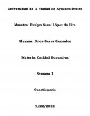 Calidad educativa Cuestionario