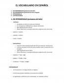 VOCABULARIO EN ESPAÑOL