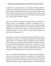 Sistema General de Seguridad Social en Colombia en relación a la Salud. Página 1